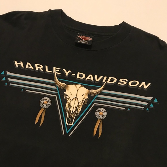 Vtg Harley Davidson T Shirt 1 Stitched 2 Sided LA - Picture 3 of 7